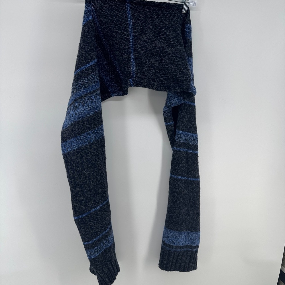 Banana Republic E100% Merino Wool Scarf Striped Black, Beige, Grey 72"x11"